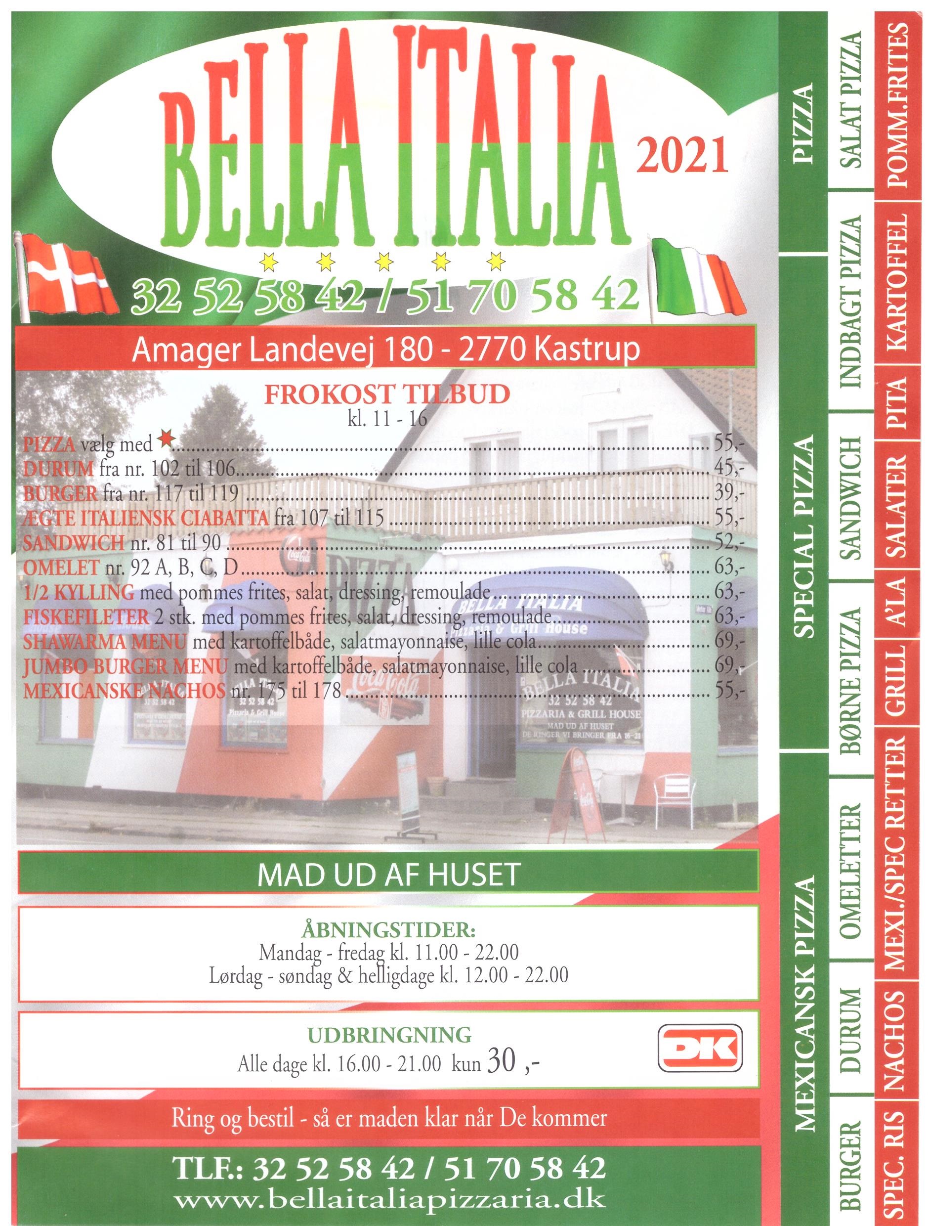 Bella Italia – Amager Landevej 180 – 2770 Kastrup